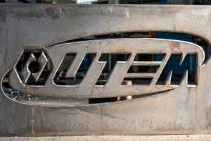 UTEM logo metal cut UTEM logo metal cut